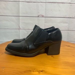 Vtg No Boundaries Black Platforms Size 7 Chunky Heel Y2K dark academia